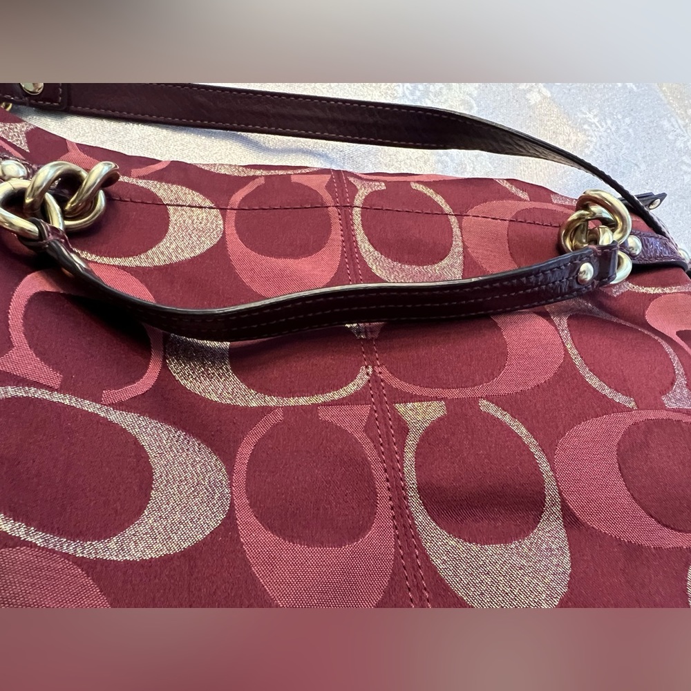 Coach Brooke red and gold shoulder bag - Picture 10 of 14